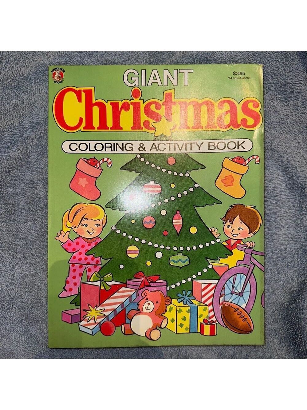 Vintage 1990s Honey Bear Books Giant Christmas Coloring & Activity Book Unused